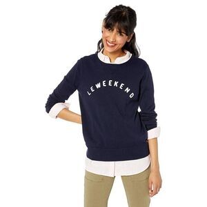 J. Crew Mercantile Le Weekend Sweater Womens Medium Navy Blue Knit Crew Gorpcore